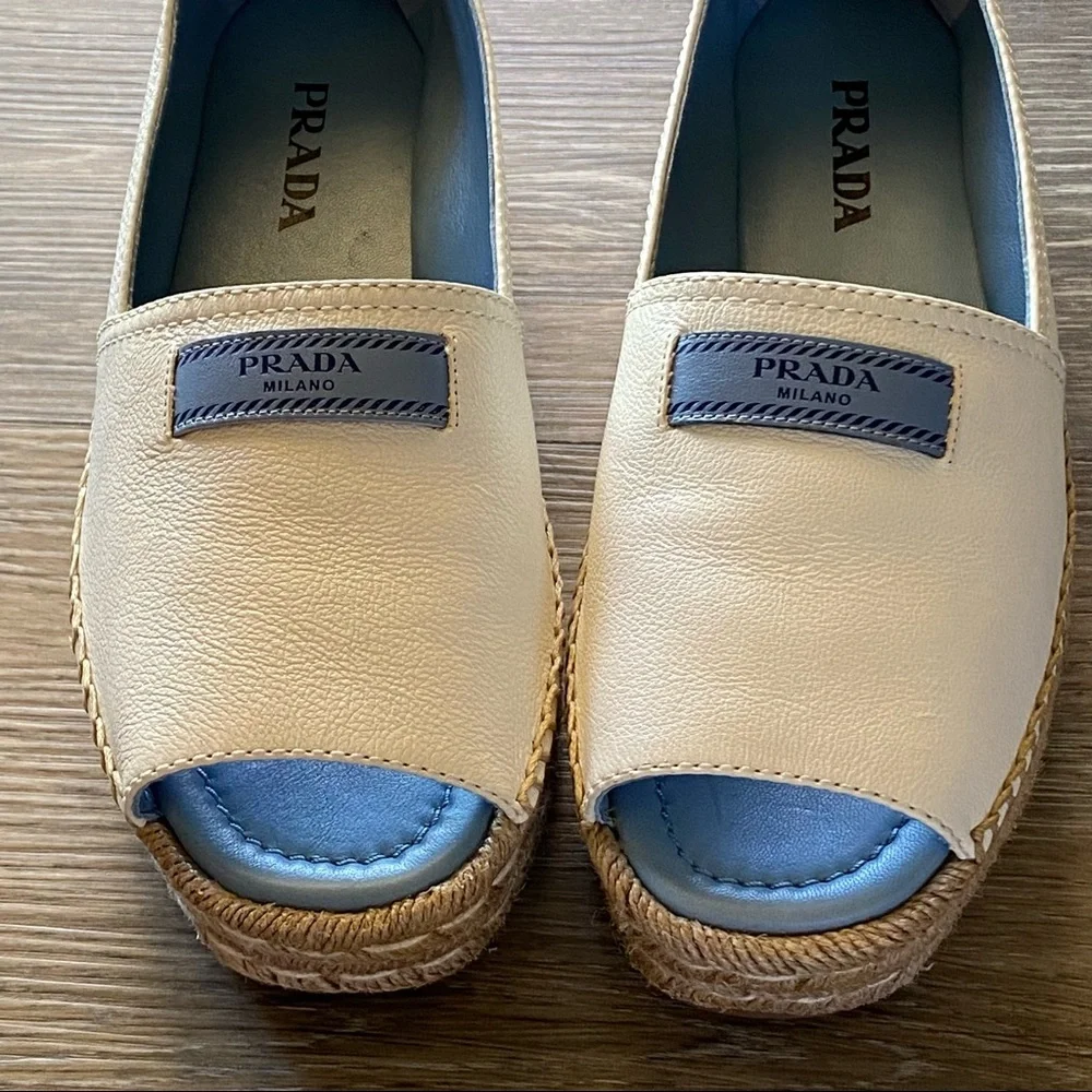 NEW Prada Platform Open Toe Espadrilles